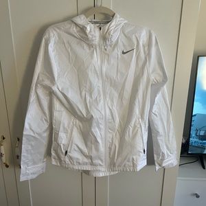 Nike white shell rain jacket